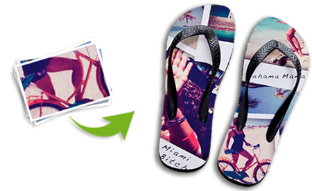 Custom flip flops with photo print